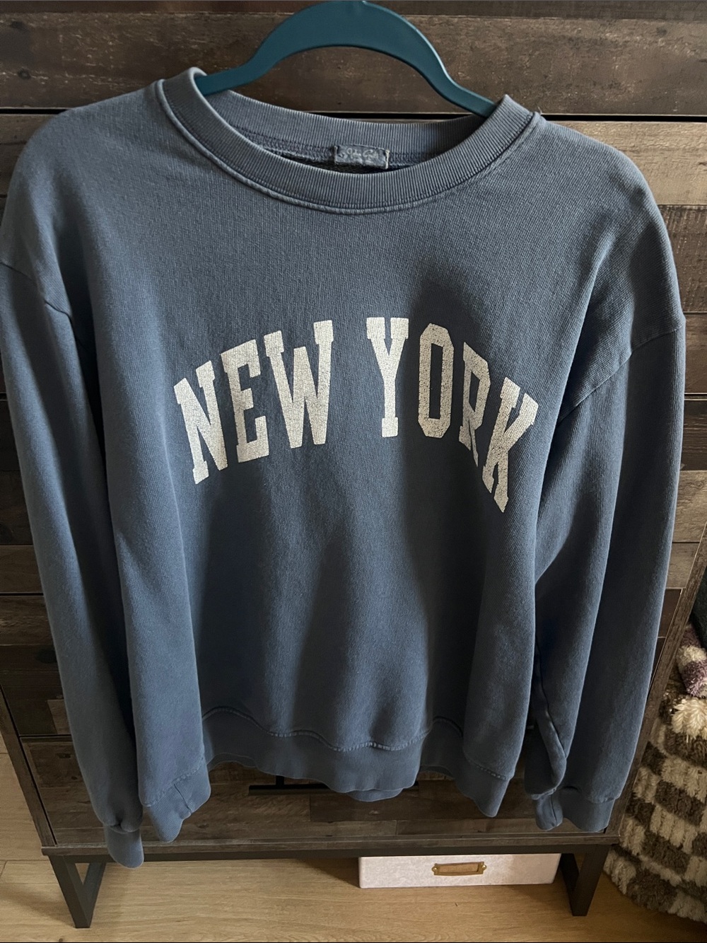 Brandy Melville Blue 'New York' Pullover Sweatshirt